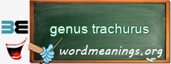 WordMeaning blackboard for genus trachurus